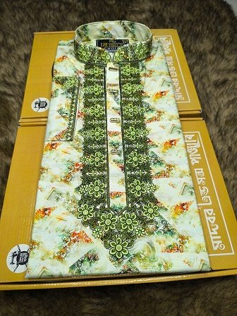 Digital Printed Cotton Panjabi ( ◼️Fabrics: কটন কাপড়   ◼️Button Type: স্নাপ বাটন