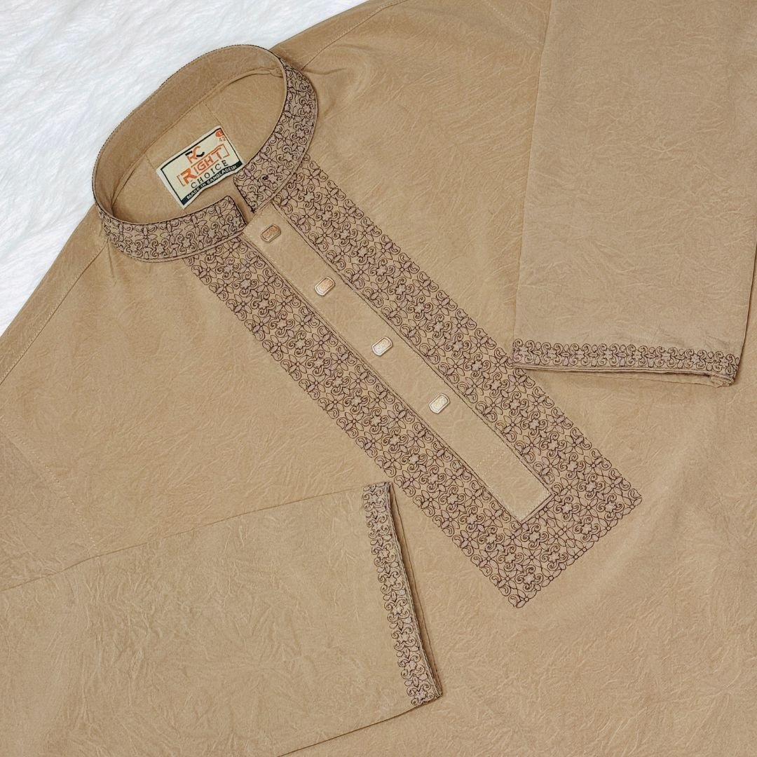 Embroidery Stretch Panjabi◼️Fabrics: ইমপোর্টেট স্টীচ কাপড়   ◼️Button Type: স্নাপ বাটন  আয়রন করার কোনো ঝামেলা ছাড়াই পরতে পারবেন।  খুবই আরামদায়ক হবে, ইনশাআল্লাহ!