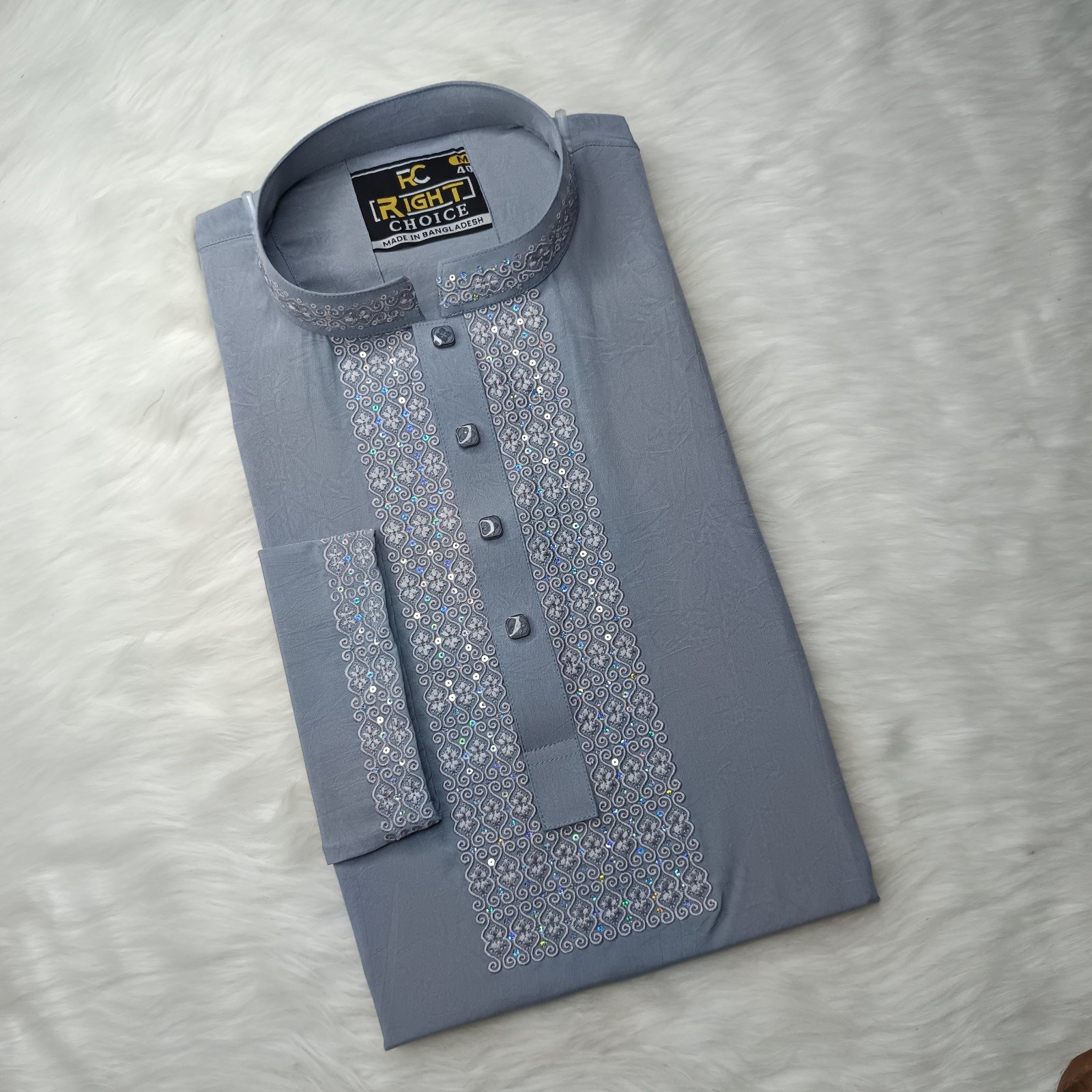 Stretch Embroidery Panjabi  ◼️Fabrics: ইমপোর্টেট স্টীচ কাপড়   ◼️Button Type: স্নাপ বাটন