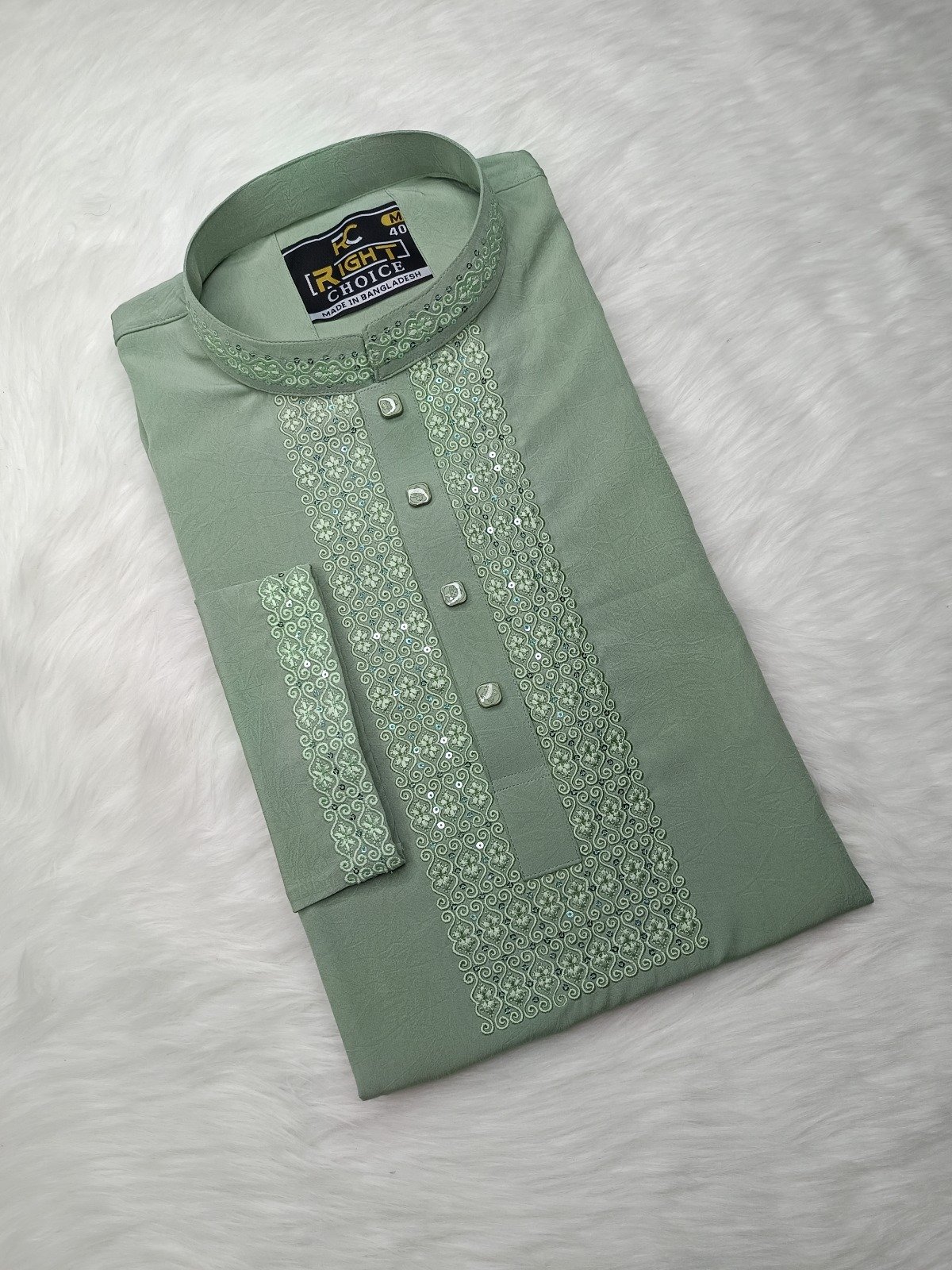 Stretch Embroidery Panjabi  ◼️Fabrics: ইমপোর্টেট স্টীচ কাপড়   ◼️Button Type: স্নাপ বাটন