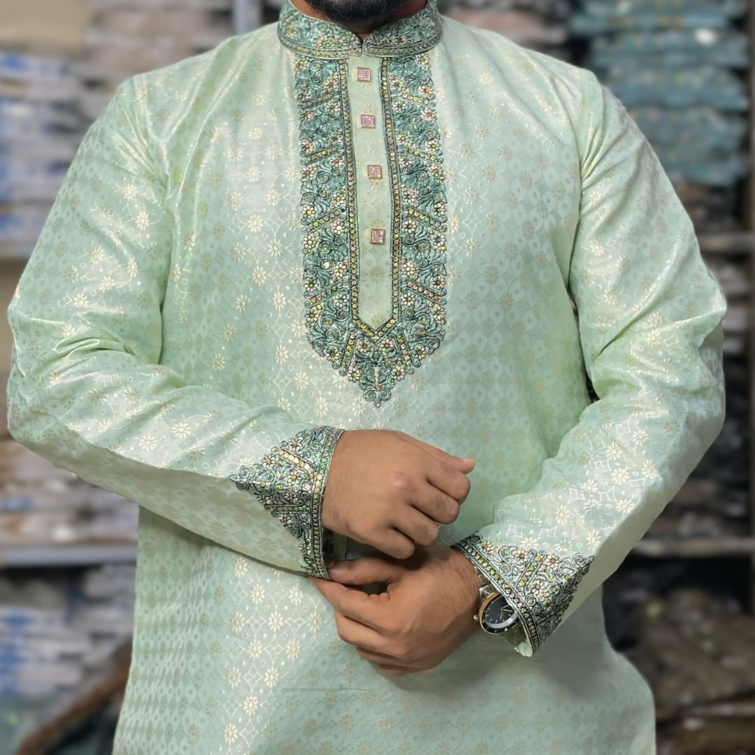 Luxury Katan Panjabi  অরিজিনাল কাতান পার্টি পাঞ্জাবি  সরাসরি গার্মেন্টস থেকে পাইকারি দামে  পাঞ্জাবিতে রয়েছে ৭ দিনের রিপ্লেসমেন্ট গ্যারান্টি। প্রোডাক্ট হাতে পেয়ে চেক করে মূল্য পরিশোধ করতে পারবেন