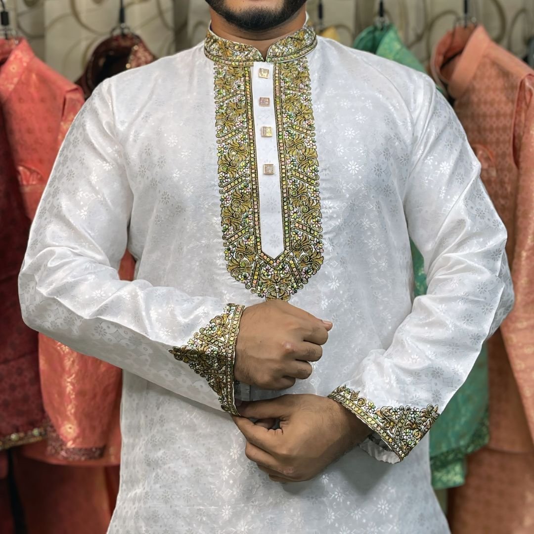 Luxury Katan Panjabi  অরিজিনাল কাতান পার্টি পাঞ্জাবি  সরাসরি গার্মেন্টস থেকে পাইকারি দামে  পাঞ্জাবিতে রয়েছে ৭ দিনের রিপ্লেসমেন্ট গ্যারান্টি। প্রোডাক্ট হাতে পেয়ে চেক করে মূল্য পরিশোধ করতে পারবেন