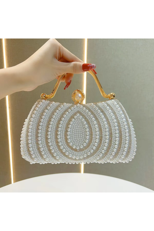 পার্ল পার্টি ক্লাসিক ব্যাগ   white Colour      ( ডেলিভারি চার্জ ফ্রী )