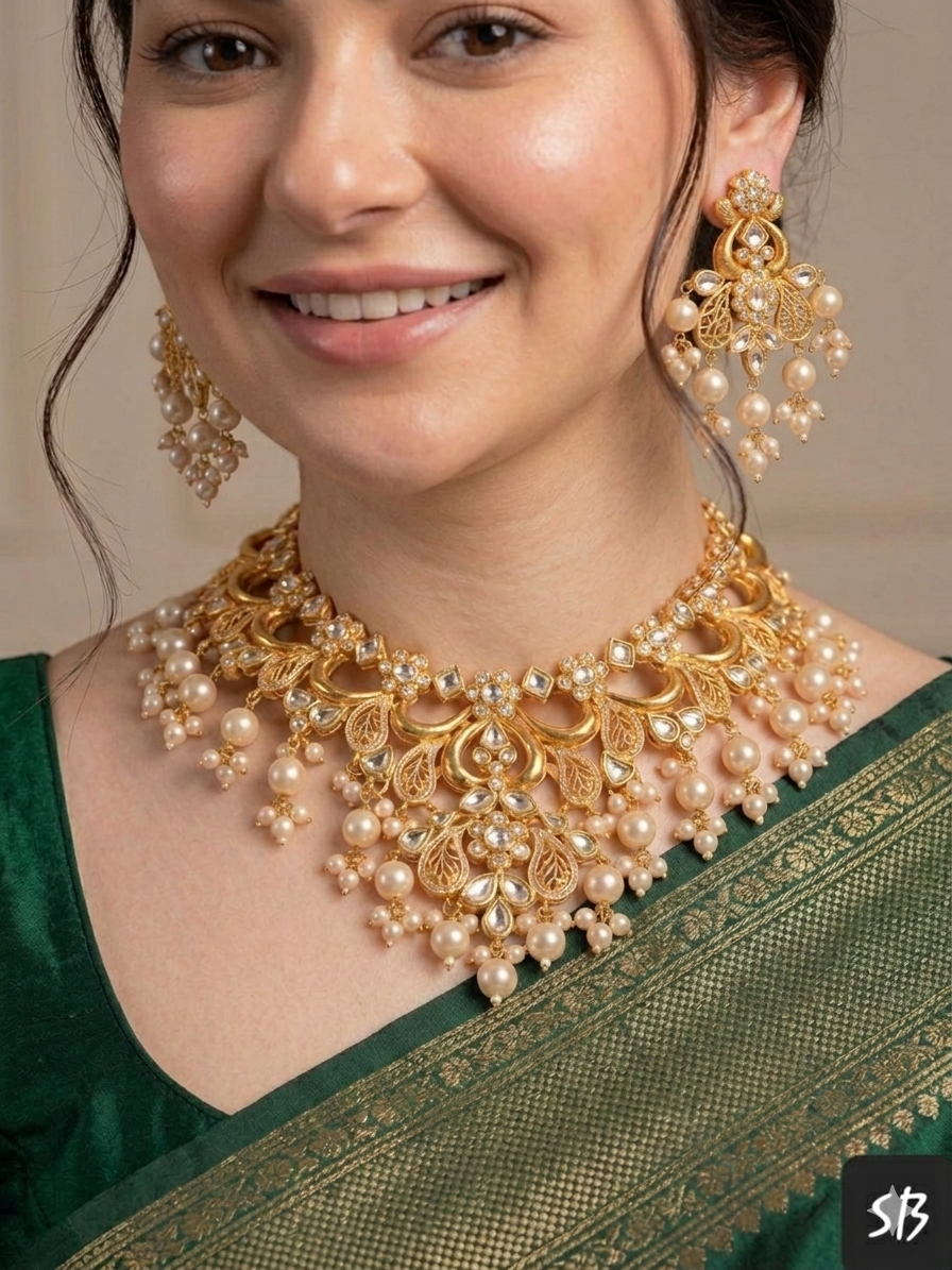Bridal Pearl Choker Necklace